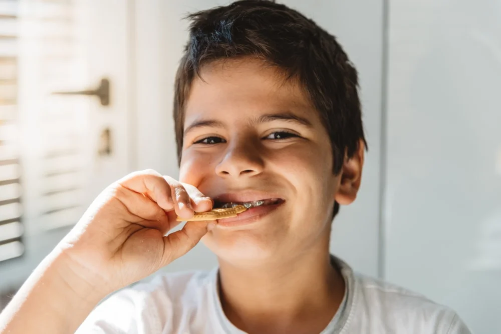 Teen enjoying food